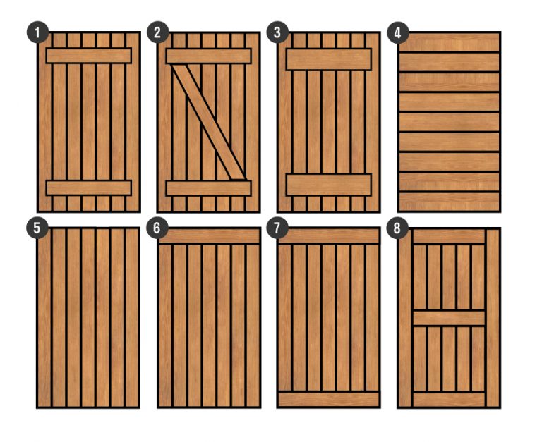 Modèles de volets en bois par Volets Guignard. Designs variés.