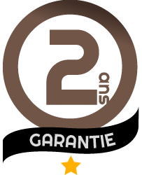 Logo de garantie de 2 ans pour les volets Guignard.